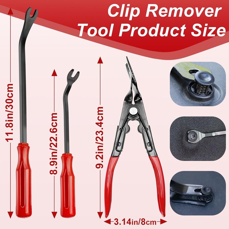 Doaho 19Pcs Car Trim Removal Tool,Auto Clip Pliers Fastener Remover Set,Pry Tool Repair Kit,Fastener Clips Removal Car Tool for Panel,Audio, Dash, Window,Clip and Upholstery with Storage Bag - Image 5